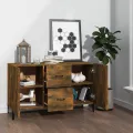 Buffet chêne fumé 100x36x60 cm bois d'ingénierie
