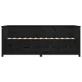 Lit de jour Noir 75x190 cm Bois de pin massif