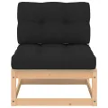 Salon de jardin 4 pcs avec coussins Bois de pin massif