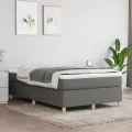 cadre de lit avec matelas Gris foncé 120x200cm Tissu
