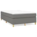 cadre de lit avec matelas Gris foncé 120x200cm Tissu