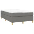 cadre de lit avec matelas Gris foncé 120x200cm Tissu