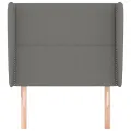 Tête de lit avec oreilles Gris foncé 83x23x118/128 cm Tissu