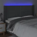 Tête de lit à LED Gris foncé 163x16x118/128 cm Tissu