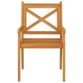 Chaises à dîner d'extérieur 2 pcs Bois d'acacia massif