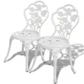 Chaises de bistro 2 pcs Aluminium coulé Blanc