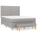 cadre de lit avec matelas Gris clair 140x190cm Tissu