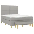 cadre de lit avec matelas Gris clair 140x190cm Tissu