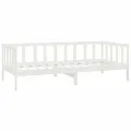 Lit de repos avec tiroirs 90x200 cm Blanc Bois de pin massif