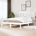 Cadre de lit Blanc Bois de pin massif 160x200 cm