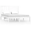 Cadre de lit Blanc Bois de pin massif 160x200 cm