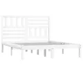 Cadre de lit Blanc Bois de pin massif 160x200 cm