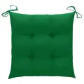 Chaises de jardin avec coussins vert 3 pcs Bois de teck massif