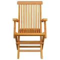 Chaises de jardin avec coussins vert 3 pcs Bois de teck massif
