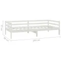 Lit de repos avec matelas 90x200 cm Blanc Bois de pin massif