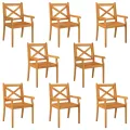 Chaises à dîner d'extérieur 8 pcs Bois d'acacia massif