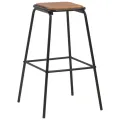 Tabourets de bar lot de 2 noir pinède solide et acier