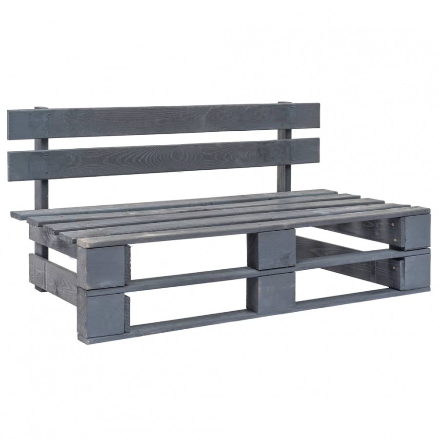 Banc palette de jardin bois gris