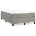 cadre de lit et matelas Gris clair 120x200cm Velours