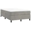 cadre de lit et matelas Gris clair 120x200cm Velours