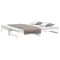 Lit coulissant Blanc 2x(90x200) cm Bois de pin massif