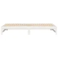 Lit coulissant Blanc 2x(90x200) cm Bois de pin massif