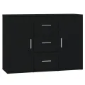 Buffet Noir 91x29,5x65 cm Bois d'ingénierie
