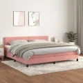 cadre de lit avec matelas Rose 200x200 cm Velours