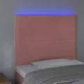 Tête de lit à LED Rose 100x5x118/128 cm Velours