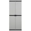 Armoire de rangement de jardin 3 étagères Gris/noir 68x40x168cm