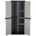 Armoire de rangement de jardin 3 étagères Gris/noir 68x40x168cm