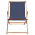 Chaise pliable de plage Tissu et cadre en bois Bleu