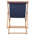 Chaise pliable de plage Tissu et cadre en bois Bleu