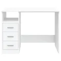 Bureau avec tiroirs Blanc 102x50x76 cm Bois d'ingénierie