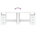 Bureau avec tiroirs Blanc 102x50x76 cm Bois d'ingénierie