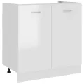 Armoire de plancher évier Blanc brillant 80x46x81,5cm Aggloméré