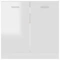 Armoire de plancher évier Blanc brillant 80x46x81,5cm Aggloméré