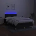 cadre de lit avec matelas LED Noir 120x200 cm Tissu