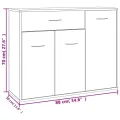 Buffet Gris béton 88x30x70 cm Aggloméré