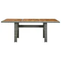 Table de jardin Gris clair Résine tressée et bois d'acacia