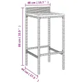 Tabourets de bar 4 pcs gris résine tressée et bois d'acacia
