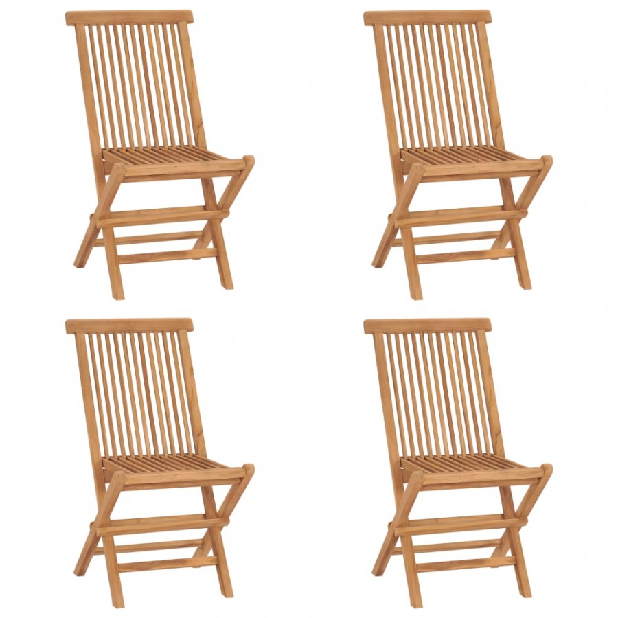 Chaises de jardin pliables 4 pcs Bois de teck massif