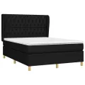 cadre de lit avec matelas Noir 140x190 cm Tissu