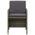 Chaises de jardin avec coussins 4 pcs Résine tressée Gris