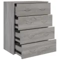 Buffet avec 4 tiroirs 60x30,5x71 cm Sonoma gris