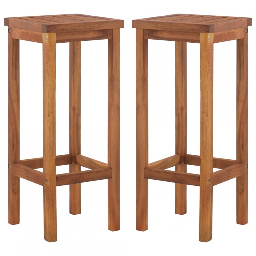 Tabourets de bar lot de 2 bois d'acacia massif