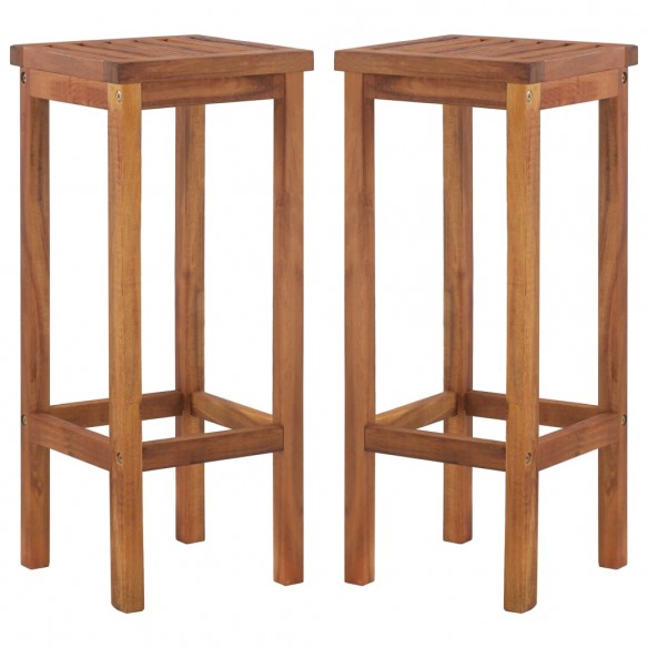 Tabourets de bar lot de 2 bois d'acacia massif