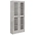 Armoire à vitrine Gris béton 82,5x30,5x185,5 cm Aggloméré