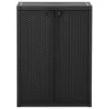 Armoire de rangement de jardin Noir 65x45x88 cm PP Rotin