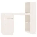 Bureau Blanc 110x53x117 cm Bois massif de pin